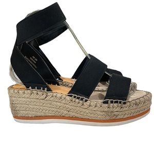 Dolce Vita Lury platform espadrille stretch strap sandals SZ 6.5 black